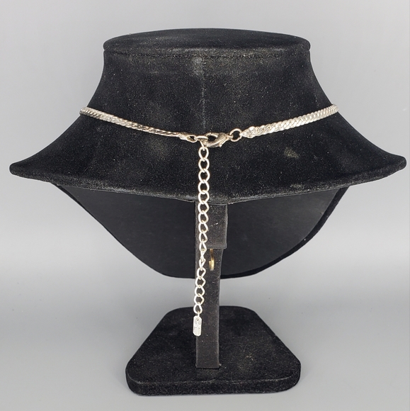 Rhinestone Silvertone Glamour Prom, Evening Necklace and Earrings Set - Picture 3 of 10